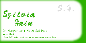 szilvia hain business card